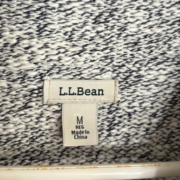 LL Bean Womens Marl Knit Sweater M Black White L.L. Bean Academia Prep - Picture 5 of 6